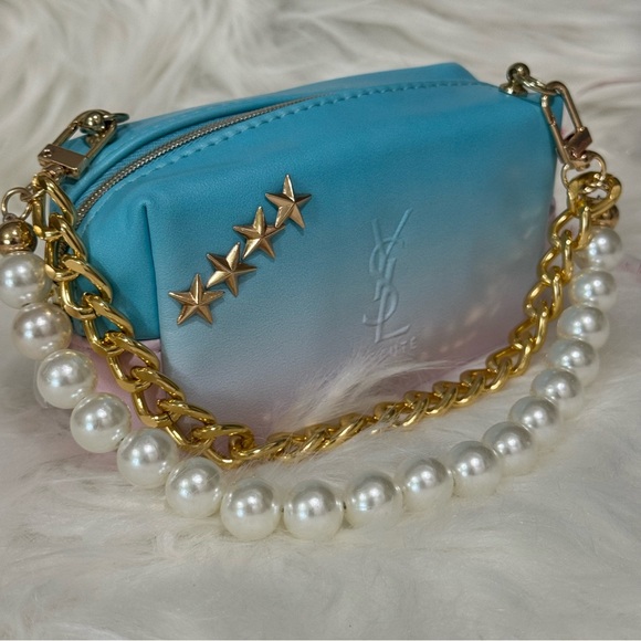 YSL Yves Saint Laurent Beaute Cosmetics Pouch Converted to Mini Handbag - Picture 1 of 7